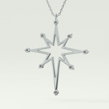 0.17 TCW Round Lab-Grown Diamond Star Shaped Charm Necklace