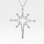 0.17 TCW Round Lab-Grown Diamond Star Shaped Charm Necklace 18