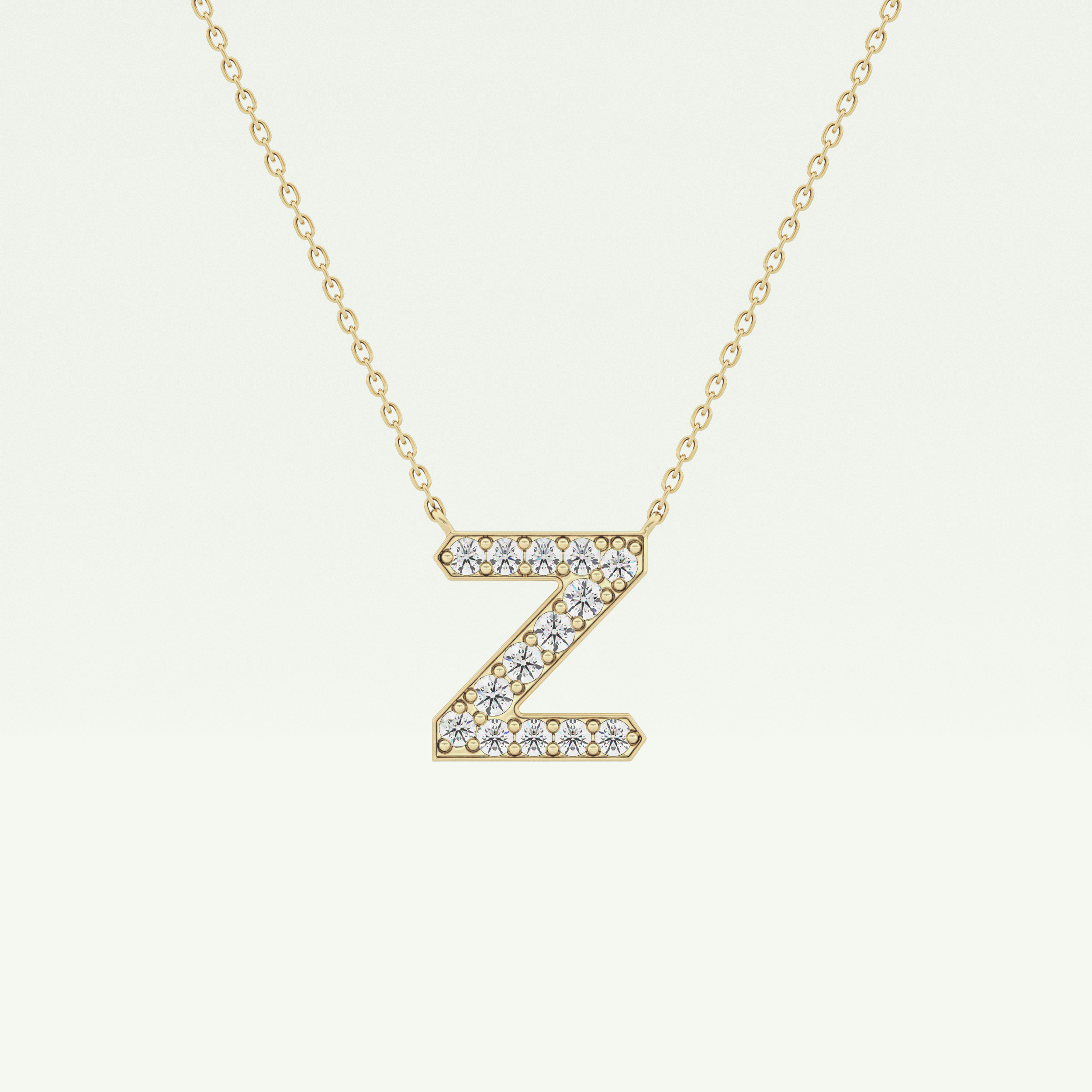 0.28 CT Round Lab-Grown Diamond Z Initial Necklace 1