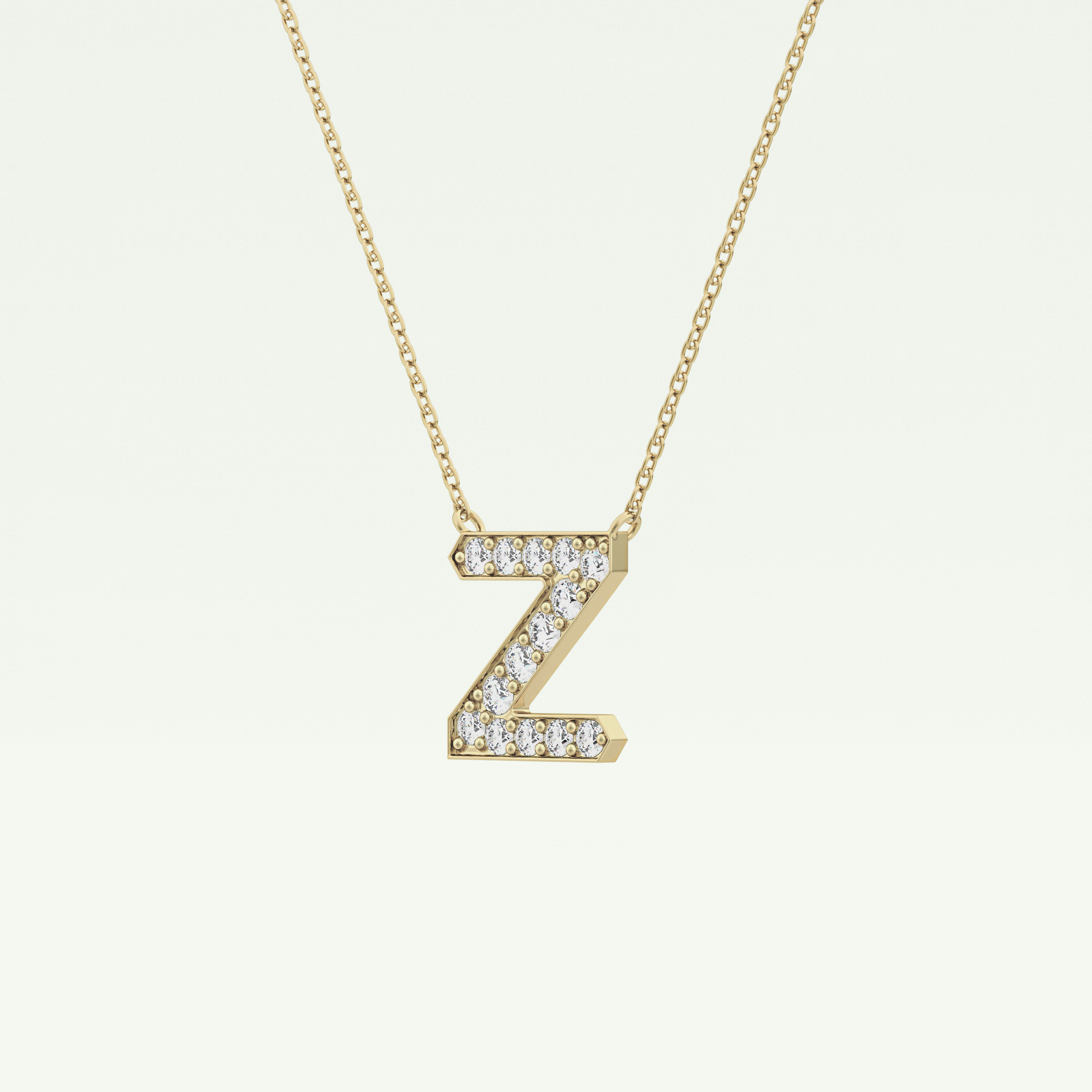 0.28 CT Round Lab-Grown Diamond Z Initial Necklace 2