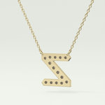 0.28 CT Round Lab-Grown Diamond Z Initial Necklace 4