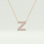 0.28 CT Round Lab-Grown Diamond Z Initial Necklace 5