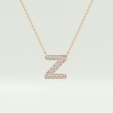 0.28 CT Round Lab-Grown Diamond Z Initial Necklace 5