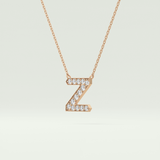 0.28 CT Round Lab-Grown Diamond Z Initial Necklace 6