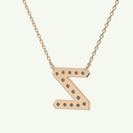 0.28 CT Round Lab-Grown Diamond Z Initial Necklace 8
