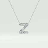 0.28 CT Round Lab-Grown Diamond Z Initial Necklace 9