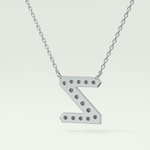 0.28 CT Round Lab-Grown Diamond Z Initial Necklace 12