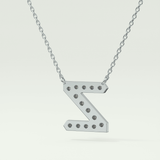 0.28 CT Round Lab-Grown Diamond Z Initial Necklace 12