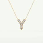 0.23 CT Round Lab-Grown Diamond Y Initial Necklace 2