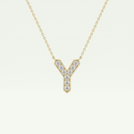 0.23 CT Round Lab-Grown Diamond Y Initial Necklace 1