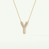 0.23 CT Round Lab-Grown Diamond Y Initial Necklace 5