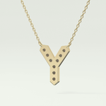 0.23 CT Round Lab-Grown Diamond Y Initial Necklace 6