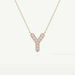 0.23 CT Round Lab-Grown Diamond Y Initial Necklace 9
