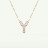 0.23 CT Round Lab-Grown Diamond Y Initial Necklace 9