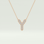 0.23 CT Round Lab-Grown Diamond Y Initial Necklace 8