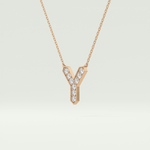 0.23 CT Round Lab-Grown Diamond Y Initial Necklace 10