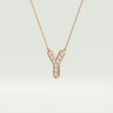 0.23 CT Round Lab-Grown Diamond Y Initial Necklace 10