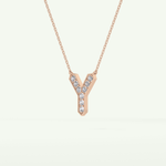 0.23 CT Round Lab-Grown Diamond Y Initial Necklace 12