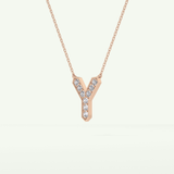 0.23 CT Round Lab-Grown Diamond Y Initial Necklace 12
