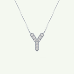 0.23 CT Round Lab-Grown Diamond Y Initial Necklace 16
