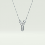 0.23 CT Round Lab-Grown Diamond Y Initial Necklace 17