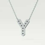 0.23 CT Round Lab-Grown Diamond Y Initial Necklace 19