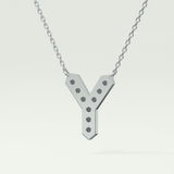 0.23 CT Round Lab-Grown Diamond Y Initial Necklace 19