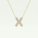 0.31 CT Round Lab-Grown Diamond X Initial Necklace 1