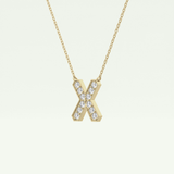 0.31 CT Round Lab-Grown Diamond X Initial Necklace 2