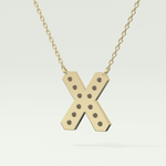 0.31 CT Round Lab-Grown Diamond X Initial Necklace 4