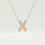 0.31 CT Round Lab-Grown Diamond X Initial Necklace 5
