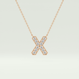 0.31 CT Round Lab-Grown Diamond X Initial Necklace 5