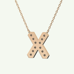 0.31 CT Round Lab-Grown Diamond X Initial Necklace 8