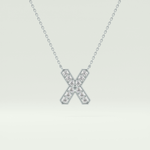 0.31 CT Round Lab-Grown Diamond X Initial Necklace 9