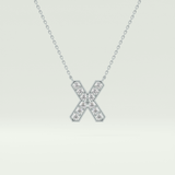 0.31 CT Round Lab-Grown Diamond X Initial Necklace 9