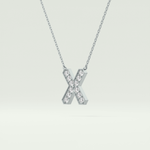 0.31 CT Round Lab-Grown Diamond X Initial Necklace 10