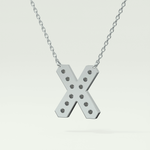 0.31 CT Round Lab-Grown Diamond X Initial Necklace 12