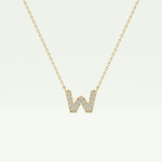 0.084 CT Round Lab-Grown Diamond W Initial Necklace 1