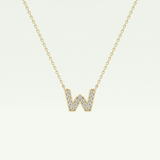 0.084 CT Round Lab-Grown Diamond W Initial Necklace 1