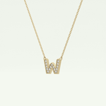 0.084 CT Round Lab-Grown Diamond W Initial Necklace 2