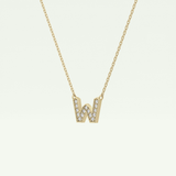 0.084 CT Round Lab-Grown Diamond W Initial Necklace 2