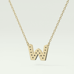 0.084 CT Round Lab-Grown Diamond W Initial Necklace 4