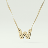 0.084 CT Round Lab-Grown Diamond W Initial Necklace 4