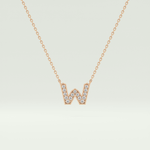 0.084 CT Round Lab-Grown Diamond W Initial Necklace 5