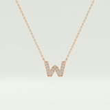 0.084 CT Round Lab-Grown Diamond W Initial Necklace 5