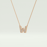 0.084 CT Round Lab-Grown Diamond W Initial Necklace 6