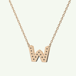 0.084 CT Round Lab-Grown Diamond W Initial Necklace 8