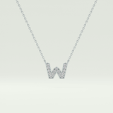 0.084 CT Round Lab-Grown Diamond W Initial Necklace 9