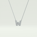 0.084 CT Round Lab-Grown Diamond W Initial Necklace 10