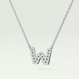 0.084 CT Round Lab-Grown Diamond W Initial Necklace 12